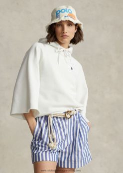 levágott mandzsetta polár kapucnis pulcsi 2680483068 nők Ralph Lauren fedélzetmosó fehér