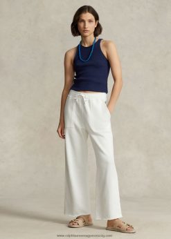 levágott szegélyű gyapjú melegítőnadrág 2680483057 nők Ralph Lauren fedélzetmosó fehér