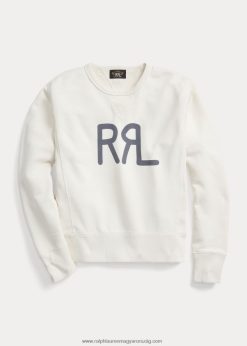 logós francia frottír crewneck pulóver 2680483612 nők Ralph Lauren pergamen krém