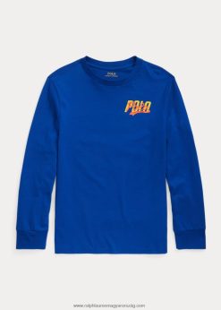 logós jersey hosszú ujjú póló 2680486669 gyerekek Ralph Lauren zafír csillag