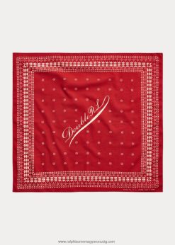 logós pamut bandanna 2680485487 férfiak Ralph Lauren pulyka vörös/tejszín