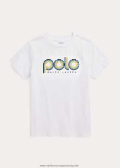 logós pamut dzsörzé póló 2680485752 gyerekek Ralph Lauren fehér