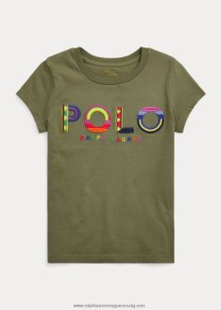 logós pamut dzsörzé póló 2680486854 gyerekek Ralph Lauren sötét zsálya