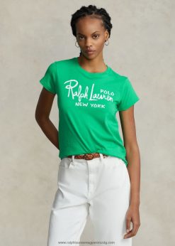 logós pamutdzsörzé póló 2680482937 nők Ralph Lauren nyári smaragd