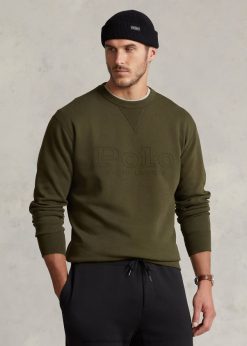 logóval domborított dupla kötésű pulóver 2680481396 férfiak Ralph Lauren társasági olajbogyó