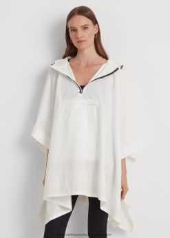 logóval nyomtatható csomagolható esőponcsó 2680484119 nők Ralph Lauren selyemfehér