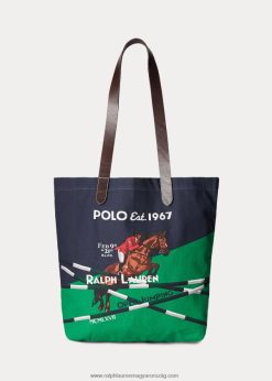 lovasmintás vászon vásárlói táska 2680482212 férfiak Ralph Lauren newporti haditengerészet