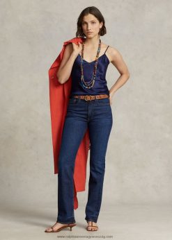 magas, egyenes szabású farmer 2680482888 nők Ralph Lauren nazas mosás