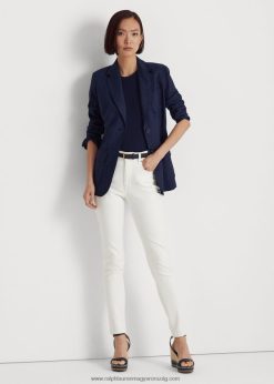 magasra emelt vékony bokafarmer 2680484391 nők Ralph Lauren fehér mosás