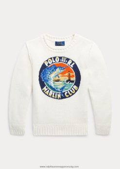 marlin pamut pulóver 2680489767 gyerekek Ralph Lauren klubházi krém