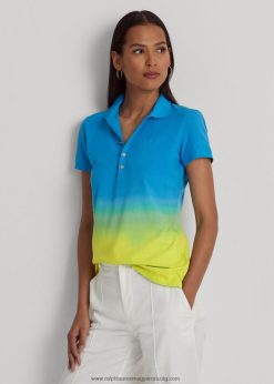 mártással festett piké pólóing 2680483854 nők Ralph Lauren kék/zöld/lime