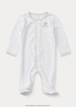 medve pamuttalpú kezeslábas 26804810015 baba Ralph Lauren szürke hanga multi