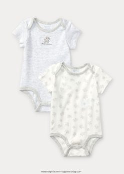 medvemintás pamut body 2 db 26804810011 baba Ralph Lauren szürke hanga multi