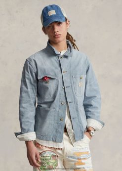 micro-check indigó farmer dzseki 268048119 férfiak Ralph Lauren tiverton