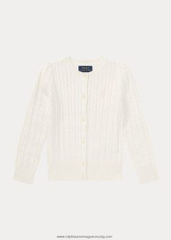 minikábeles pamutkardigán 2680486938 gyerekek Ralph Lauren meleg fehér