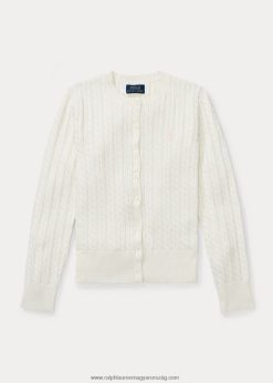 minikábeles pamutkardigán 2680487243 gyerekek Ralph Lauren meleg fehér