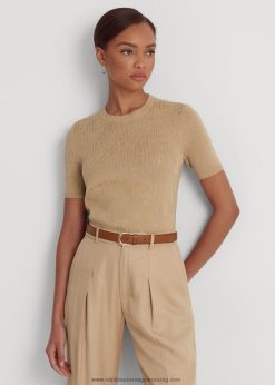 monogramos jacquard rövid ujjú pulóver 2680484289 nők Ralph Lauren nyírfa cser