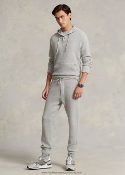 mosható kasmír jogger nadrág 2680488511 férfiak Ralph Lauren szürke hanga
