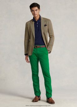 mosott stretch chino nadrág minden passzol 2680488393 férfiak Ralph Lauren sportos zöld