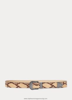 műkígyóbőr öv 2680484922 nők Ralph Lauren pergament