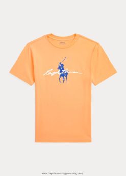 nagy póni logós pamut jersey póló 2680485650 gyerekek Ralph Lauren világos narancs