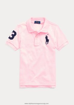 nagy póni pamuthálós pólóing 2680485714 gyerekek Ralph Lauren karmel rózsaszín