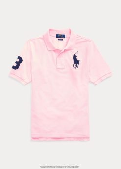 nagy póni pamuthálós pólóing 2680486064 gyerekek Ralph Lauren karmel rózsaszín
