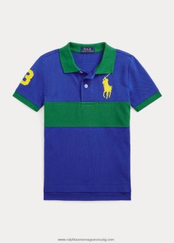 nagy póni pamuthálós pólóing 2680486465 gyerekek Ralph Lauren zafír csillag/zöld