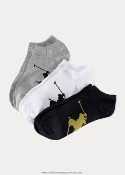 nagy póni zokni 3 db 2680482790 férfiak Ralph Lauren szürke/fehér/fekete