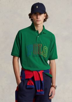 nagy szabású logós hálós pólóing 268048708 férfiak Ralph Lauren elsődleges zöld