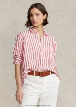 nagyméretű csíkos vászoning 2680483032 nők Ralph Lauren piros csík