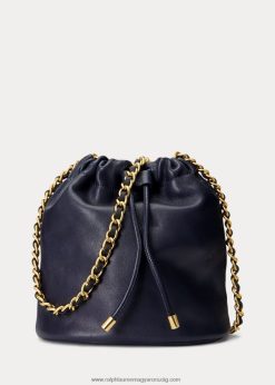 nappa bőr közepes emmi vödörtáska 2680485374 nők Ralph Lauren kifinomult haditengerészet