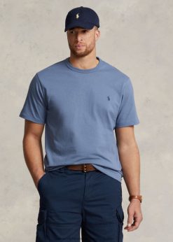nehézsúlyú jersey póló 2680481454 férfiak Ralph Lauren capri kék
