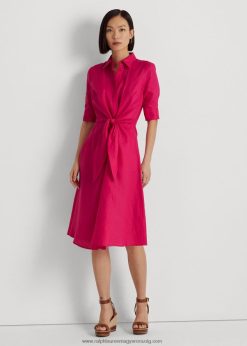 nyakkendős vászon ingruha 2680483840 nők Ralph Lauren sport rózsaszín