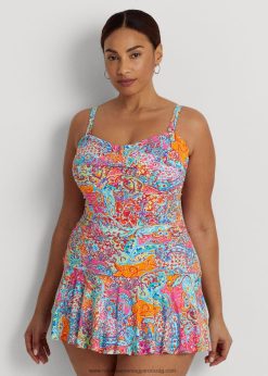 nyomat csavart bandeau szoknyás egyrészes 2680484582 nők Ralph Lauren több