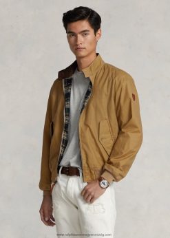 olajszövet kabát 268048125 férfiak Ralph Lauren sivatagi khaki