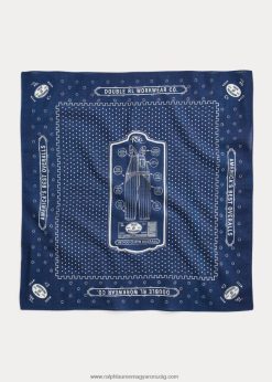 overál-grafikus pamut bandanna 2680485488 férfiak Ralph Lauren indigó/krém