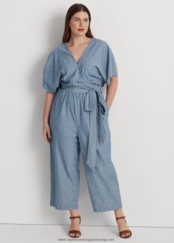 öves chambray wrap jumpsuit 2680484656 nők Ralph Lauren sópatak mosása
