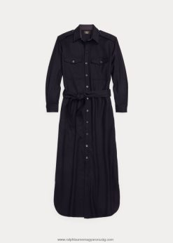 öves gyapjúkeverék flanel ingruha 2680483671 nők Ralph Lauren sötét tengerészkék