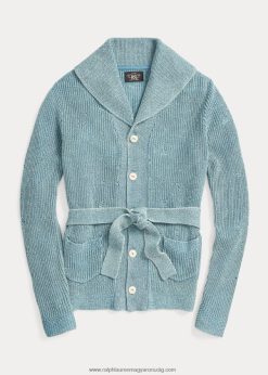 öves pamut-vászon kardigán 2680483641 nők Ralph Lauren világos indigó