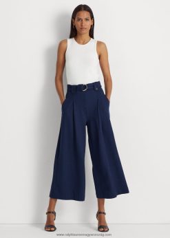 öves redőzött ponte vágott nadrág 2680484084 nők Ralph Lauren kifinomult haditengerészet