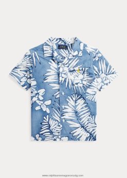 pálmalevelű mintás pamut-vászon tábori ing 2680486109 gyerekek Ralph Lauren tenyér batikolt