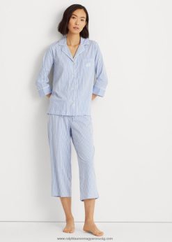 pamut alvókészlet 2680484236 nők Ralph Lauren kék csík