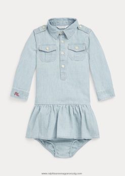 pamut chambray ingdresser & bloomer 2680488227 baba Ralph Lauren indigó