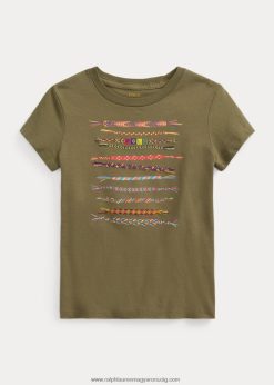 pamut dzsörzé grafikus póló 2680489945 gyerekek Ralph Lauren sötét zsálya