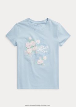 pamut dzsörzé grafikus póló 2680489981 gyerekek Ralph Lauren birtok kék