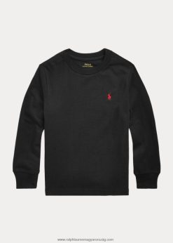 pamut dzsörzé hosszú ujjú póló 2680485906 gyerekek Ralph Lauren rl fekete