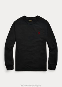 pamut dzsörzé hosszú ujjú póló 2680486285 gyerekek Ralph Lauren rl fekete