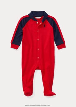 pamut dzsörzé talpú kezeslábas 2680487720 baba Ralph Lauren rl piros