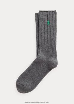 pamut keverékű legénységi zokni 2680482593 férfiak Ralph Lauren szürke hanga